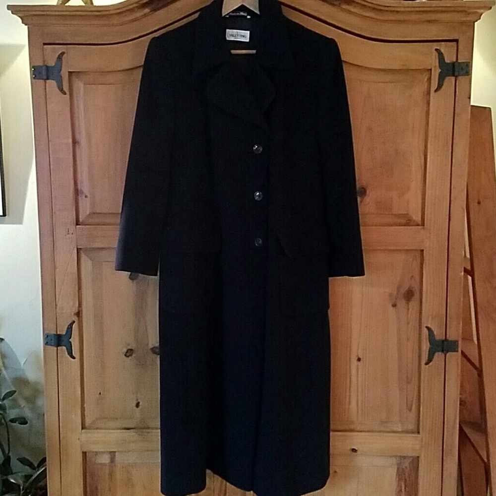 Valentino Miss V navy wool coat